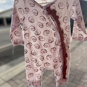 Adorable Pink Baby One Piece with Santa Print